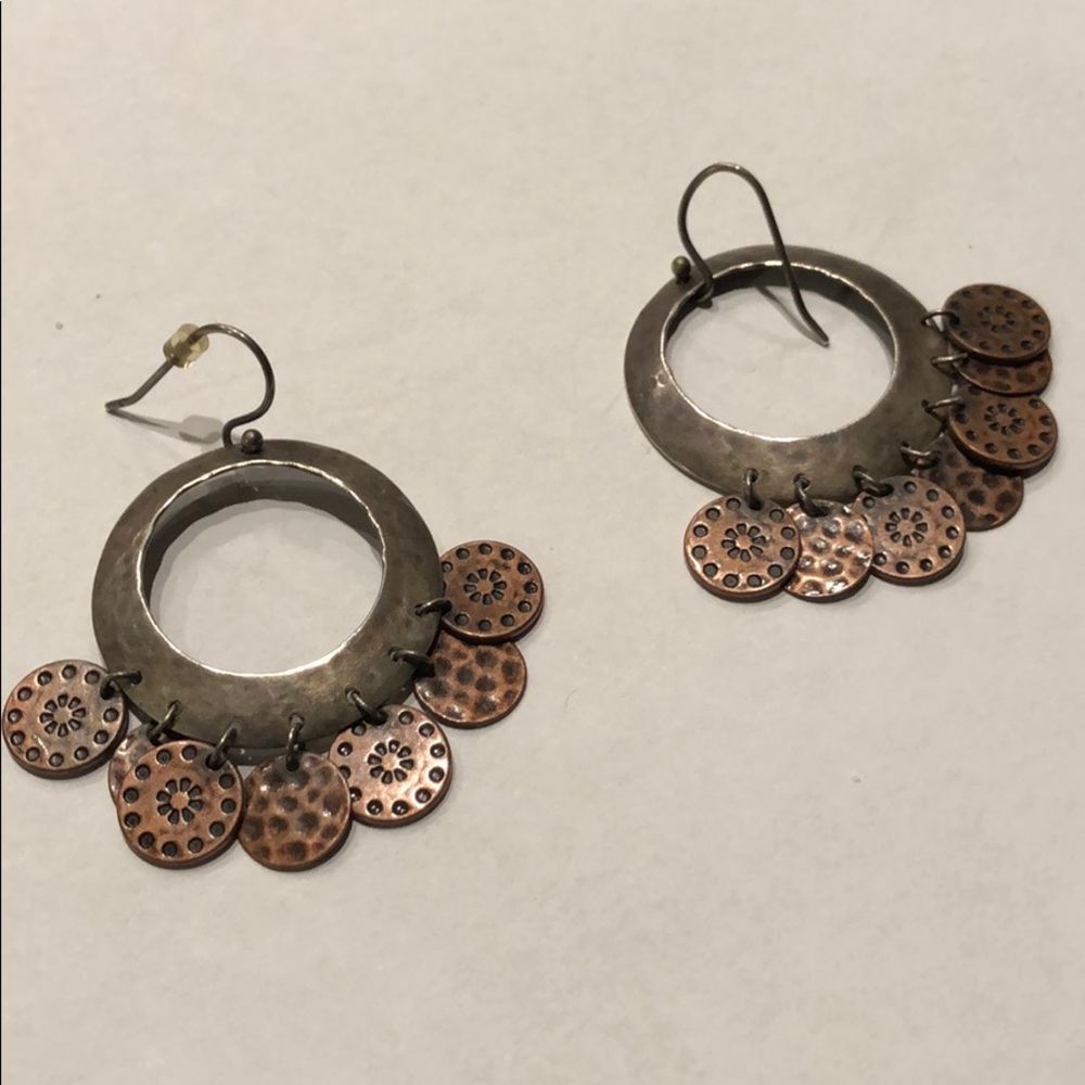 Retired Silpada Sterling Earrings w/ Copper Charms